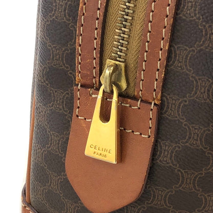 CELINE Macadam Blason Leather Handbag Brown Vintage b87m64