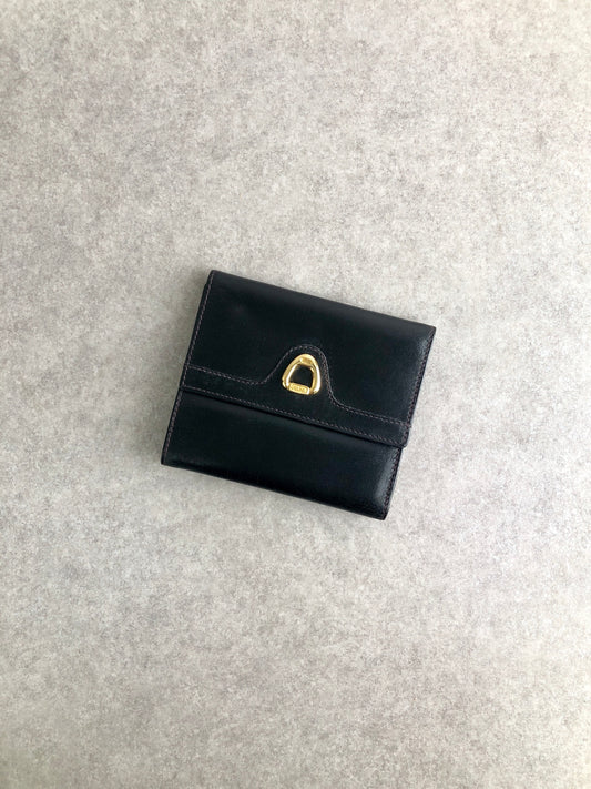 CELINE Horse Bit Wallet Black Vintage mtikgu