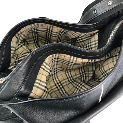 BURBERRY Front Buckle Shoulder bag Black Vintage tpmx3y