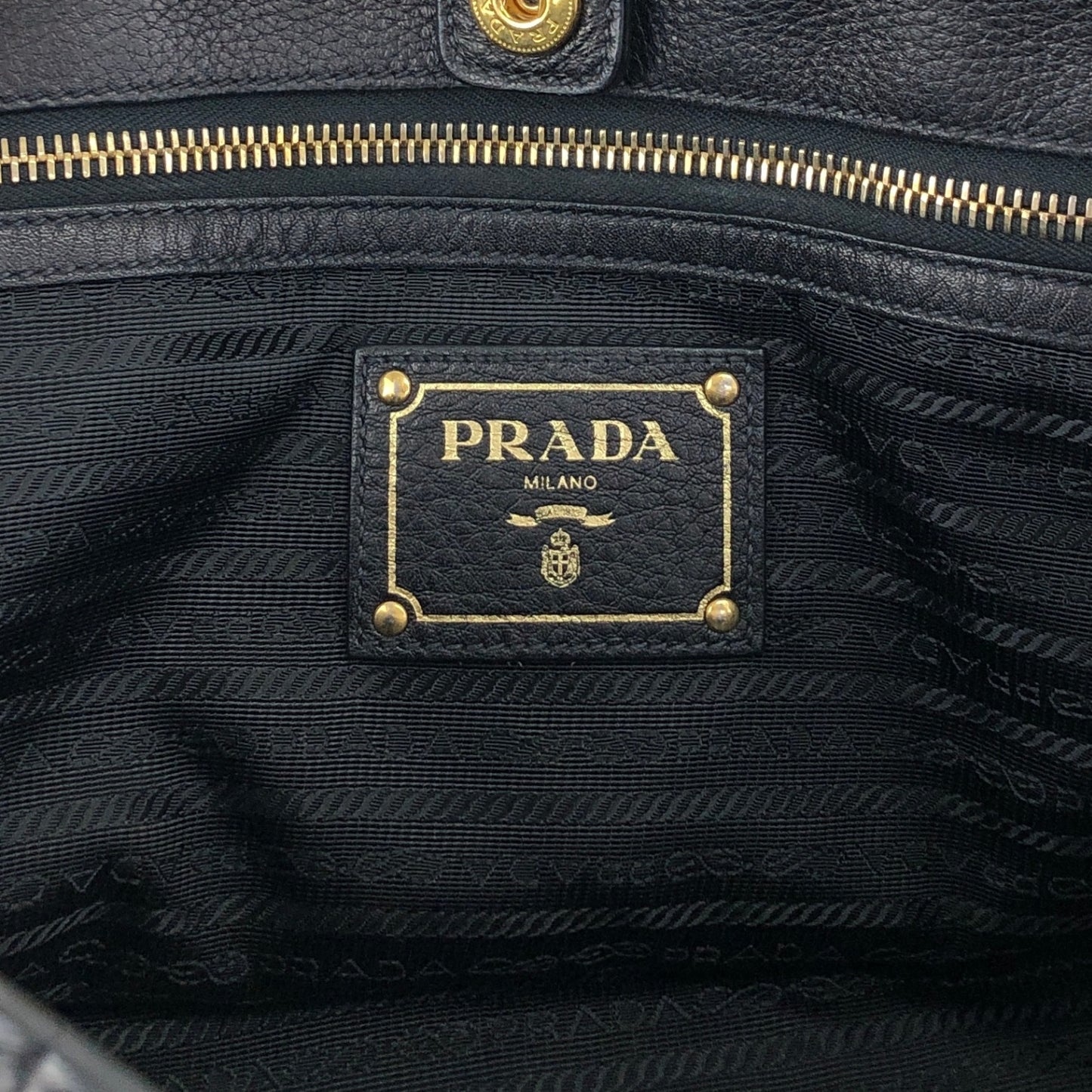 PRADA Logo Two-way Handbag Shoulder bag Black Vintage 5umuja