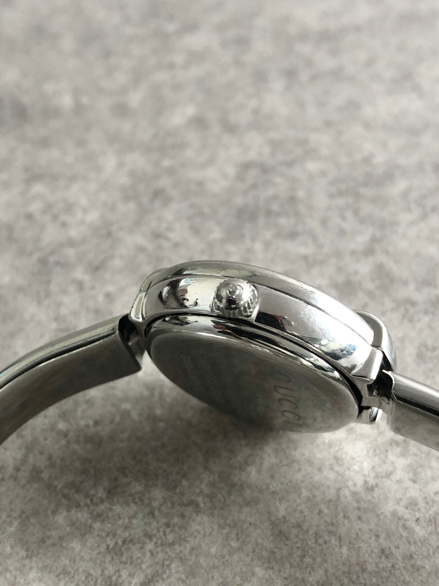 GUCCI Logo Quartz Watch Silver 1400L Vintage y3piv6