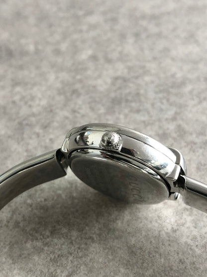GUCCI Logo Quartz Watch Silver 1400L Vintage y3piv6