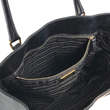 PRADA Tessuto Triangle Logo Totebag Black Vintage w67g35