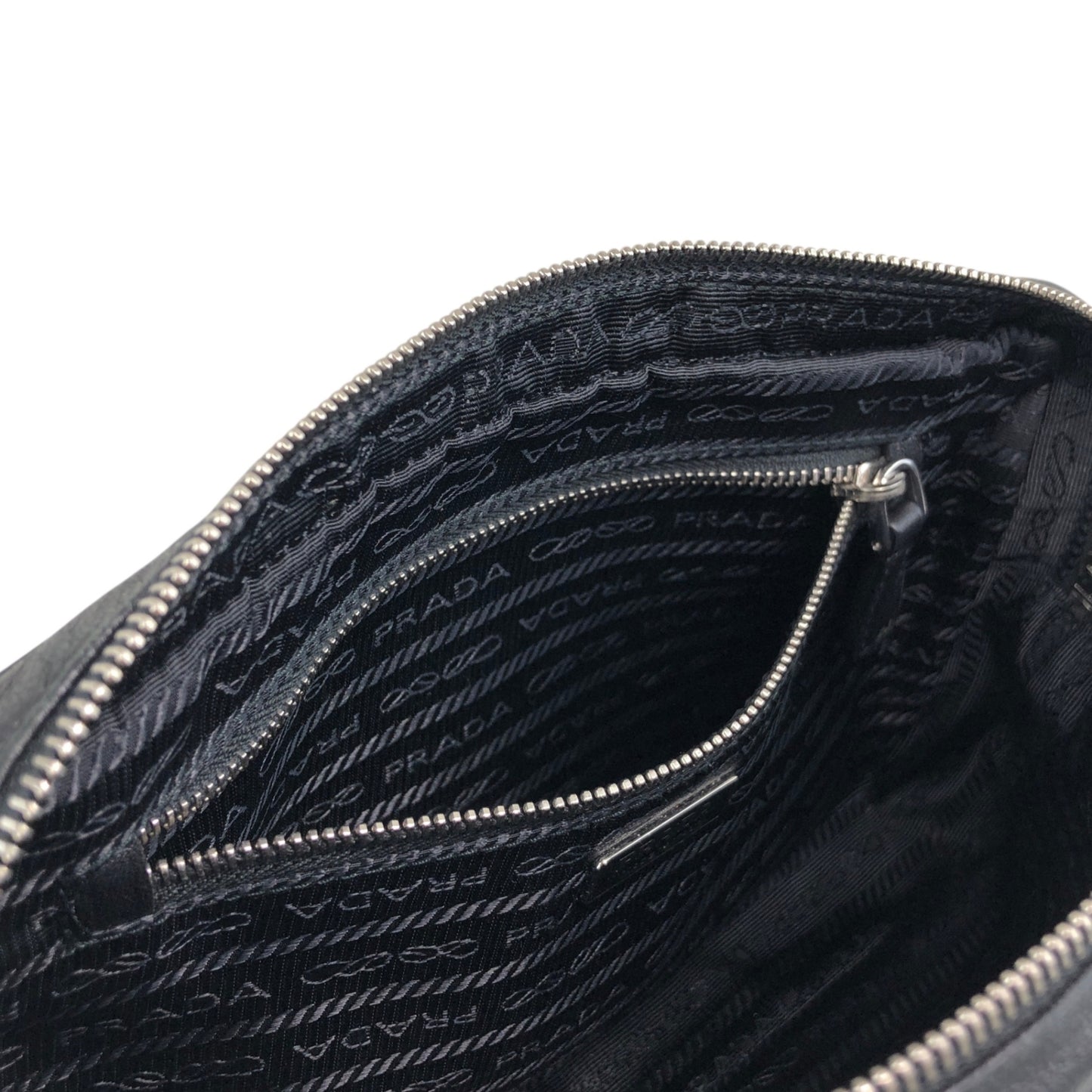 PRADA Logo Pouch Black Vintage e5kf4y