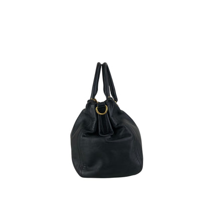 PRADA Logo Two-way Boston bag Shoulder bag Black Vintage k82hca
