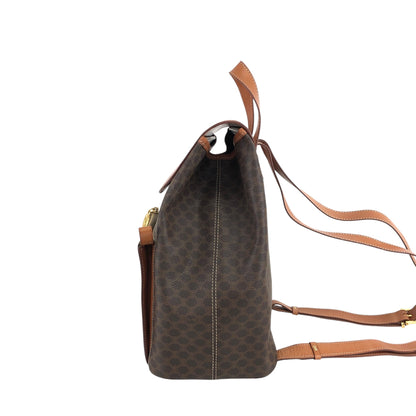 CELINE Macadam Circle Logo Backpack Brown Vintage ckigeh