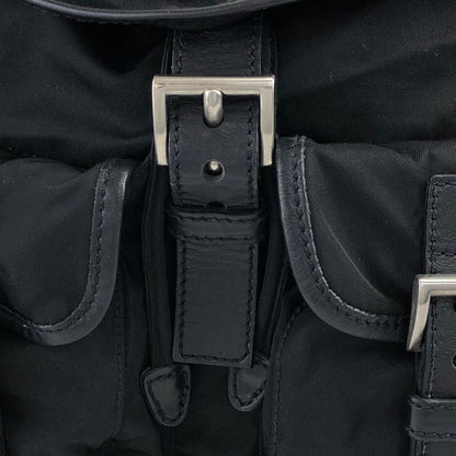 PRADA Triangle Logo Backpack Black Vintage hu5ayn