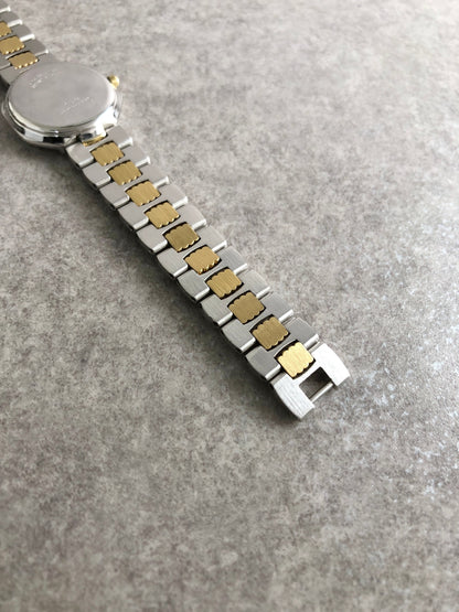 Christian Dior Logo Quartz Watch Silver×Gold 48-203 Vintage p6k3w8