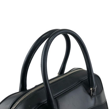 PRADA Tessuto Triangle Logo Small Boston bag Handbag Black Vintage ezhmex