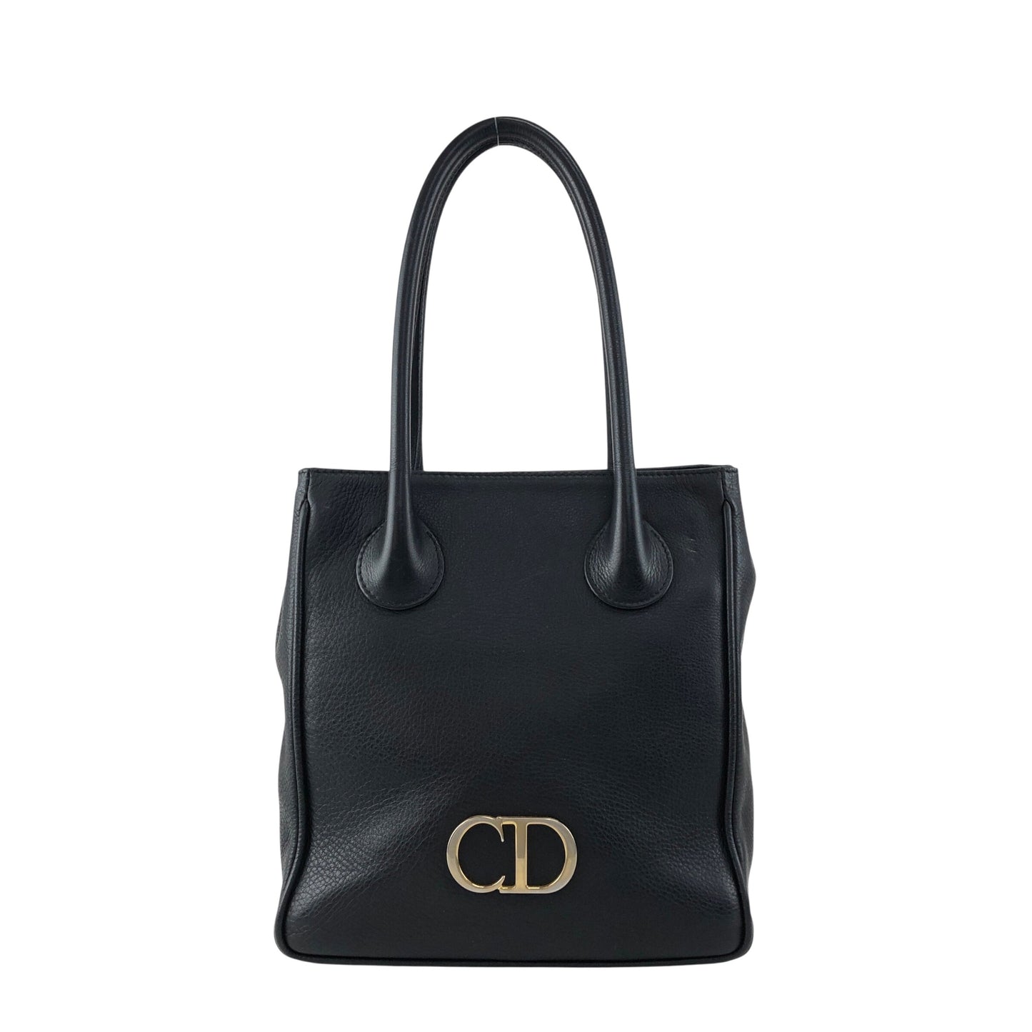 Christian Dior CD Logo Totebag Handbag Black Vintage gvanu8