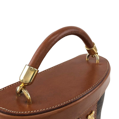 CELINE Macadam Blason Two-way Handbag Shoulder bag Brown Vintage crpdut
