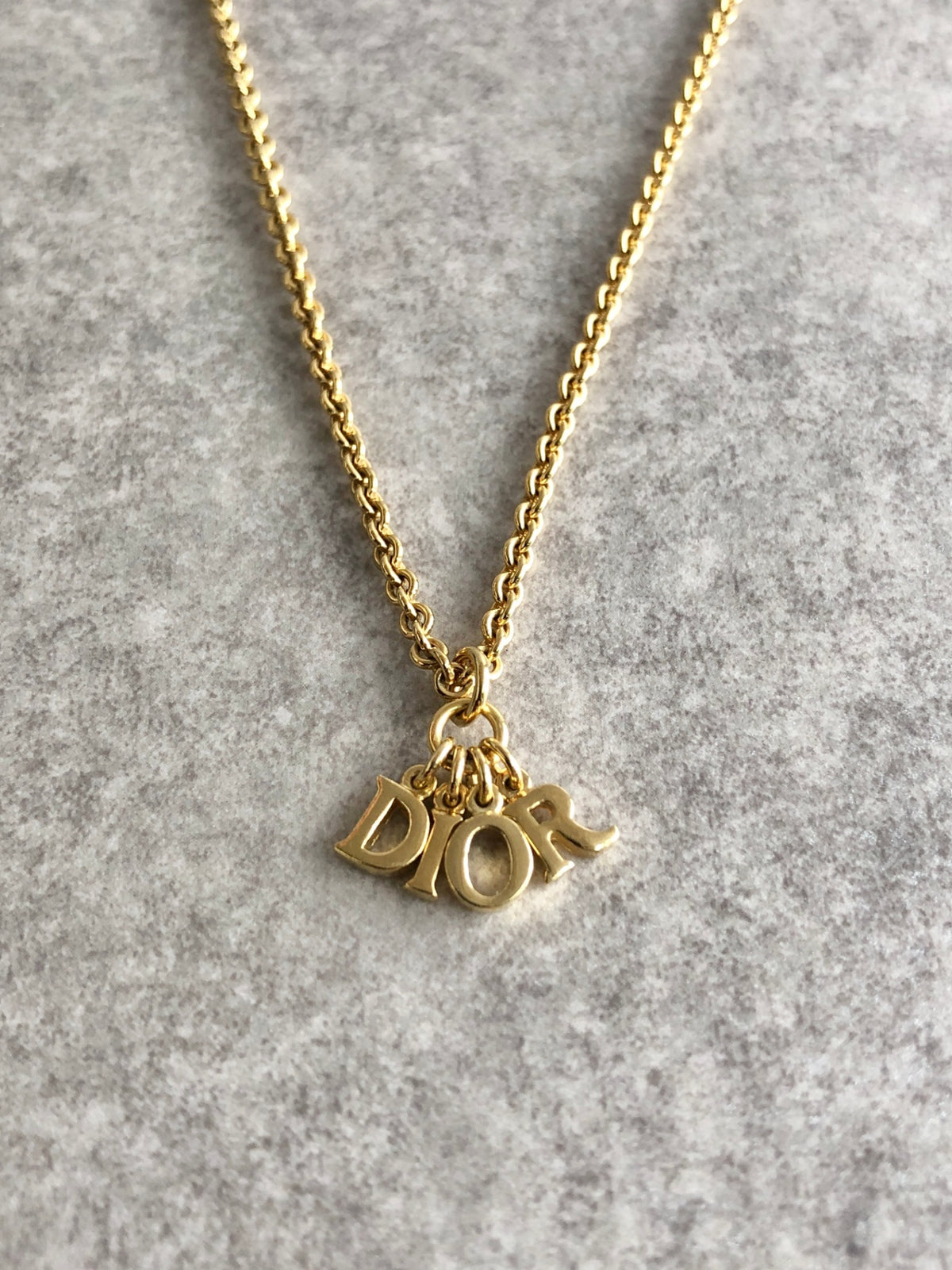 Christian Dior Logo Motifds Necklace Gold Vintage kajf7f