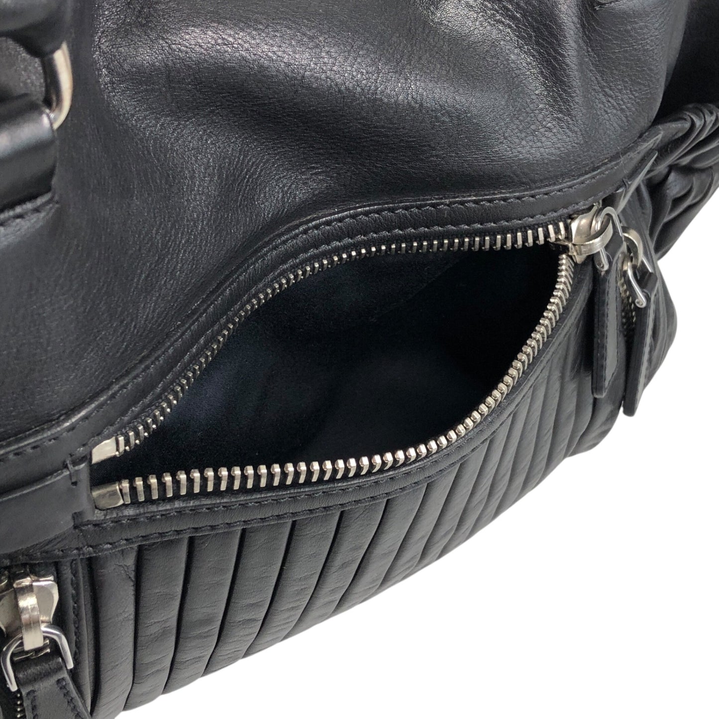 miumiu Front Zipper Handbag Totebag Black Vintage fx4ann