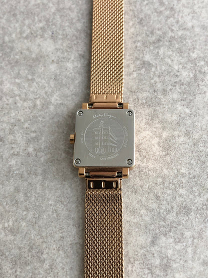 Salvatore Ferragamo Logo Quartz Watch Gold SFBY00219 Vintage bvgk3y