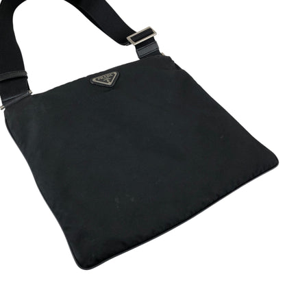 PRADA Tessuto Triangle Logo Shoulder bag Black Vintage jxt8gd