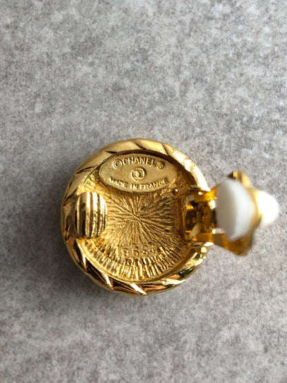 CHANEL Coco Mark Earrings Gold Vintage mmanki