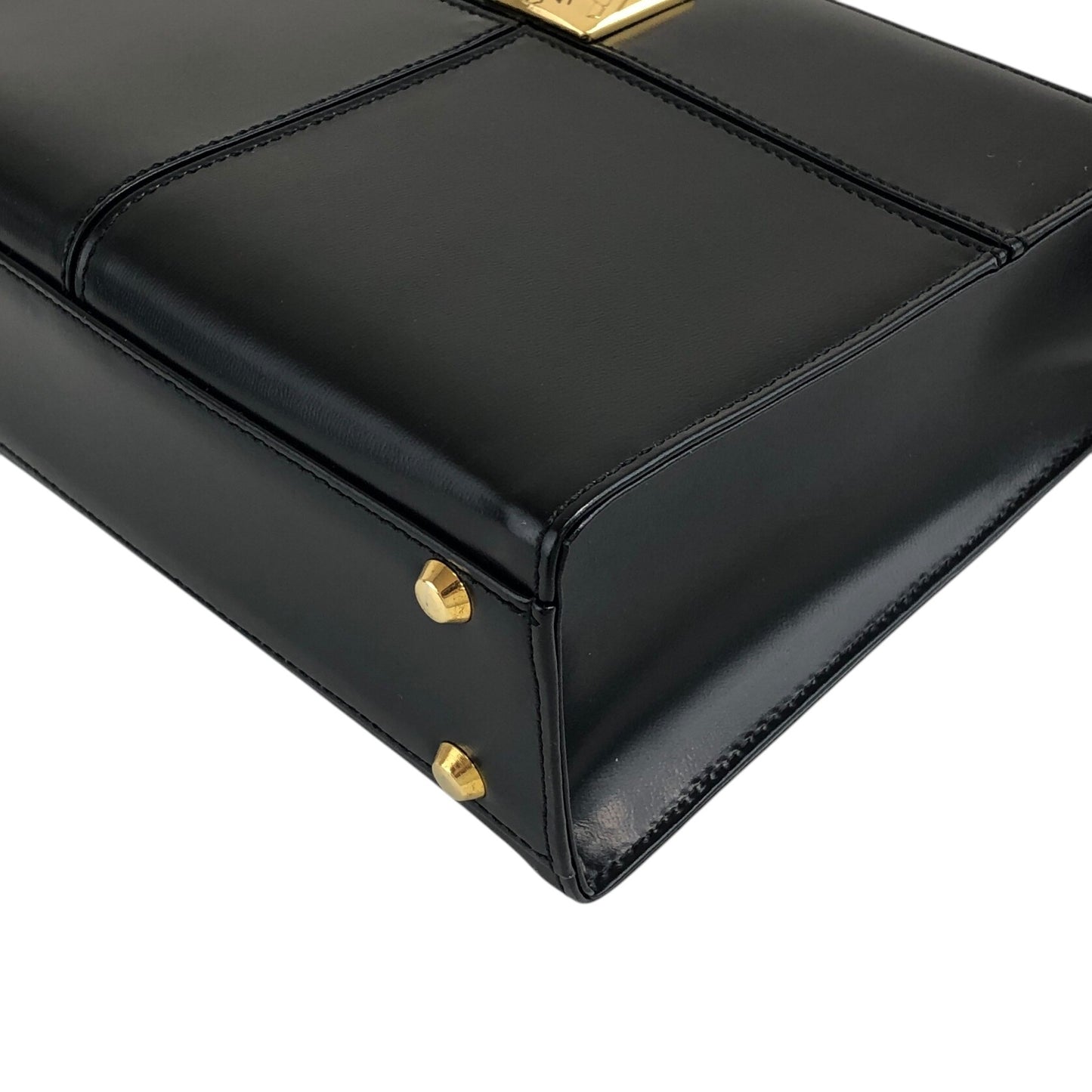 Yves Saint Laurent YSL Logo Handbag Black Vintage saezt8