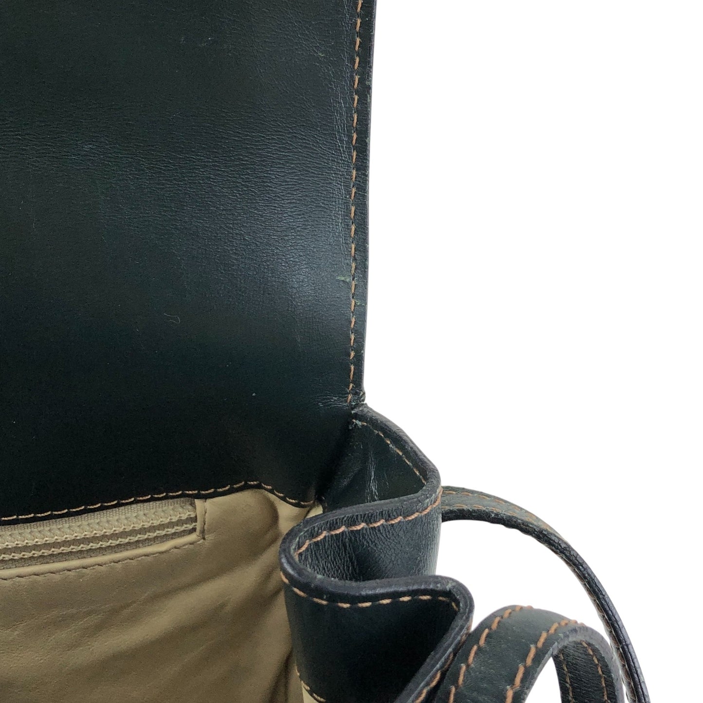 LOEWE Logo Embossed Shoulder bag Dark Green Vintage 583xh5