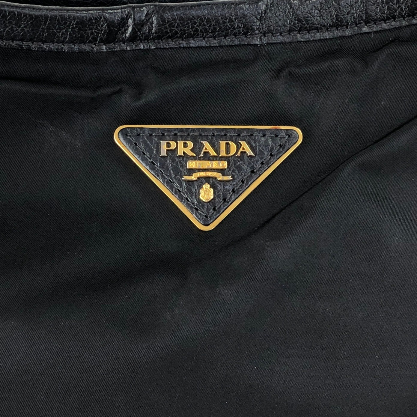 PRADA Tessuto Triangle Logo Two-way Handbag Shoulder bag Black Vintage jwasar