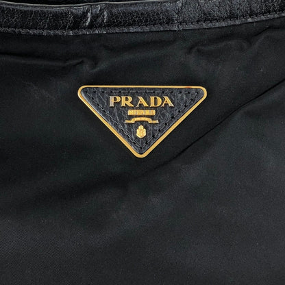 PRADA Tessuto Triangle Logo Two-way Handbag Shoulder bag Black Vintage jwasar