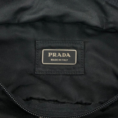 PRADA Tessuto Triangle Logo Sling bag Black Vintage n5nfph