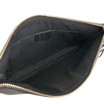 GUCCI Bamboo Logo Embossed Tassel Clutch bag Black Vintage 6de524