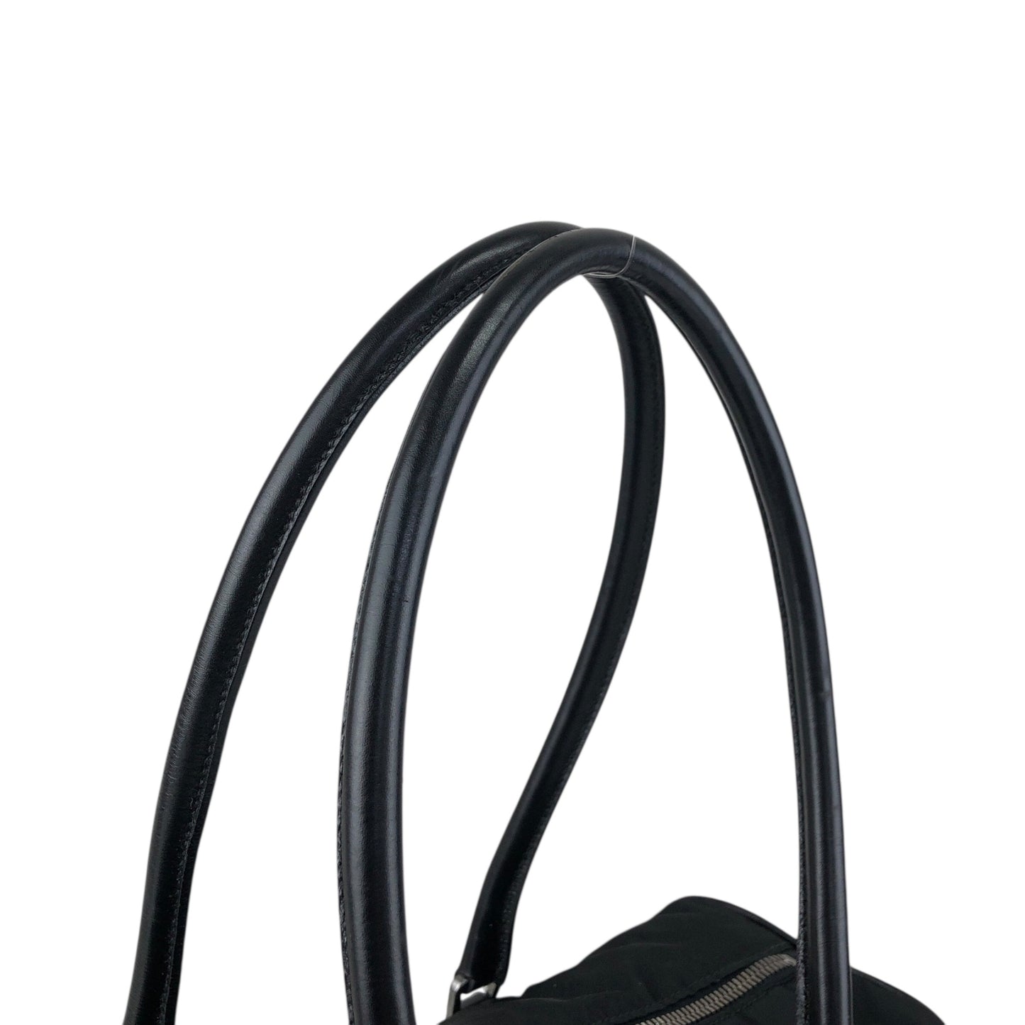 PRADA Triangle Logo Handbag Small Boston bag Black Vintage bhwzaa