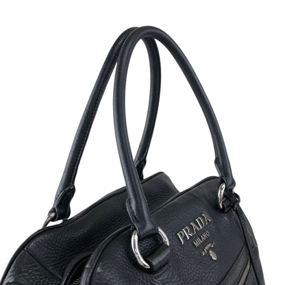 PRADA Logo Two-way Boston bag Shoulder bag Black Vintage sgghkm