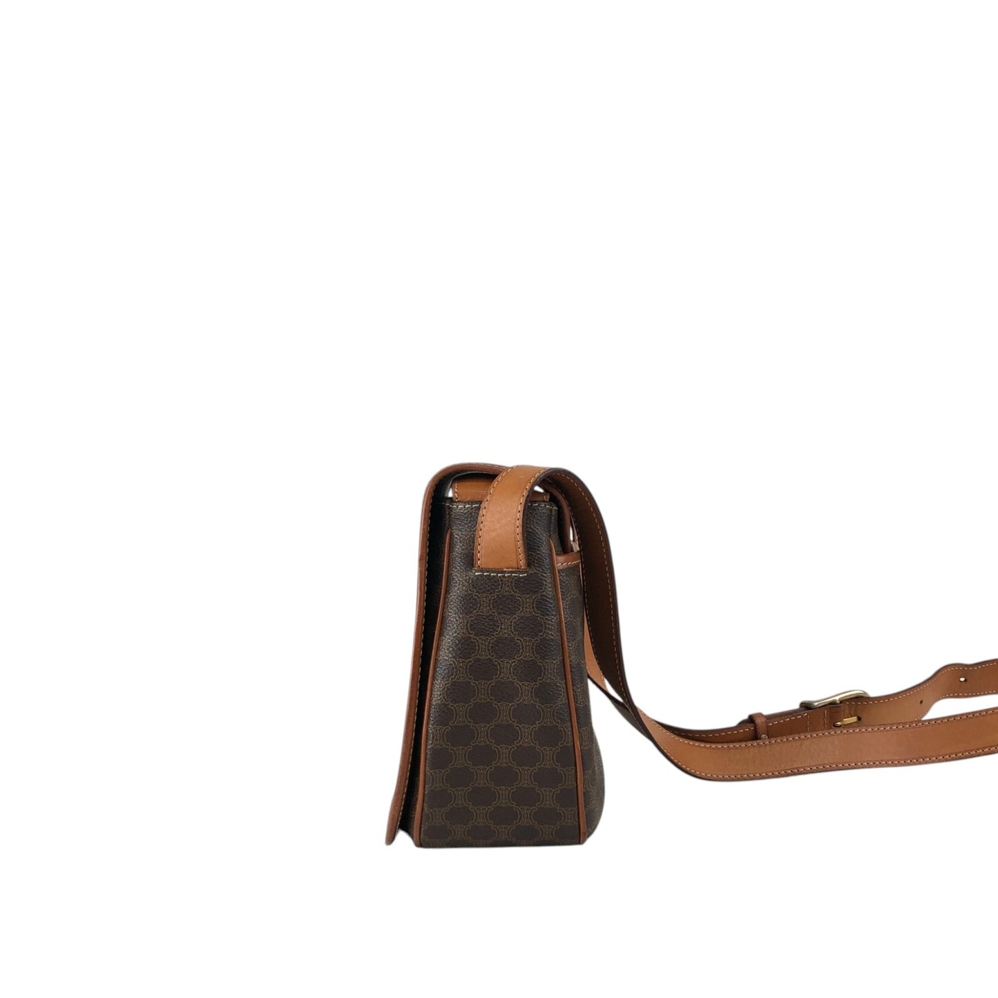 CELINE Macadam Blason Shoulder bag Brown Vintage 6pmbjw