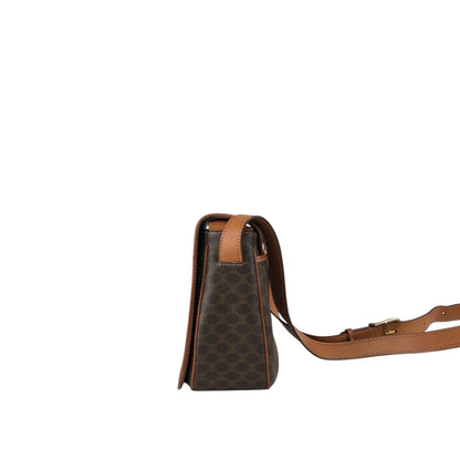 CELINE Macadam Blason Shoulder bag Brown Vintage 6pmbjw