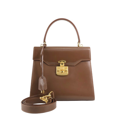 GUCCI Two-way Handbag Shoulder bag Brown Vintage icv4fg