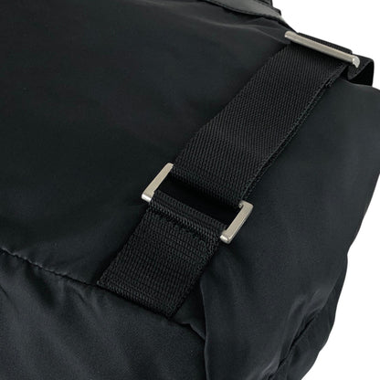 PRADA Tessuto Triangle Logo Double Pocket Backpack Black Vintage scciib