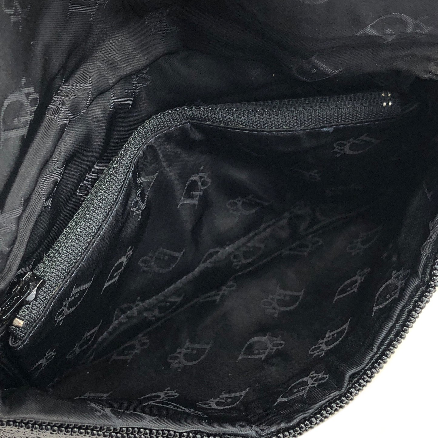 Christian Dior Logo Beads Chain Shoulder bag Black Vintage kxcim5