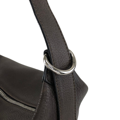 CELINE Blason Logo Embossed Shoulder bag Brown Vintage n78r2a