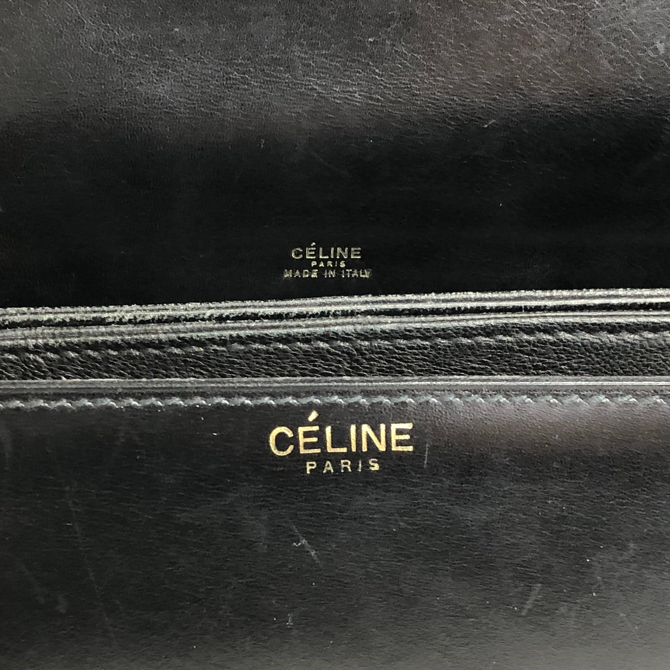 CELINE Horse Carriage Shoulder bag Black Vintage rx5dkd