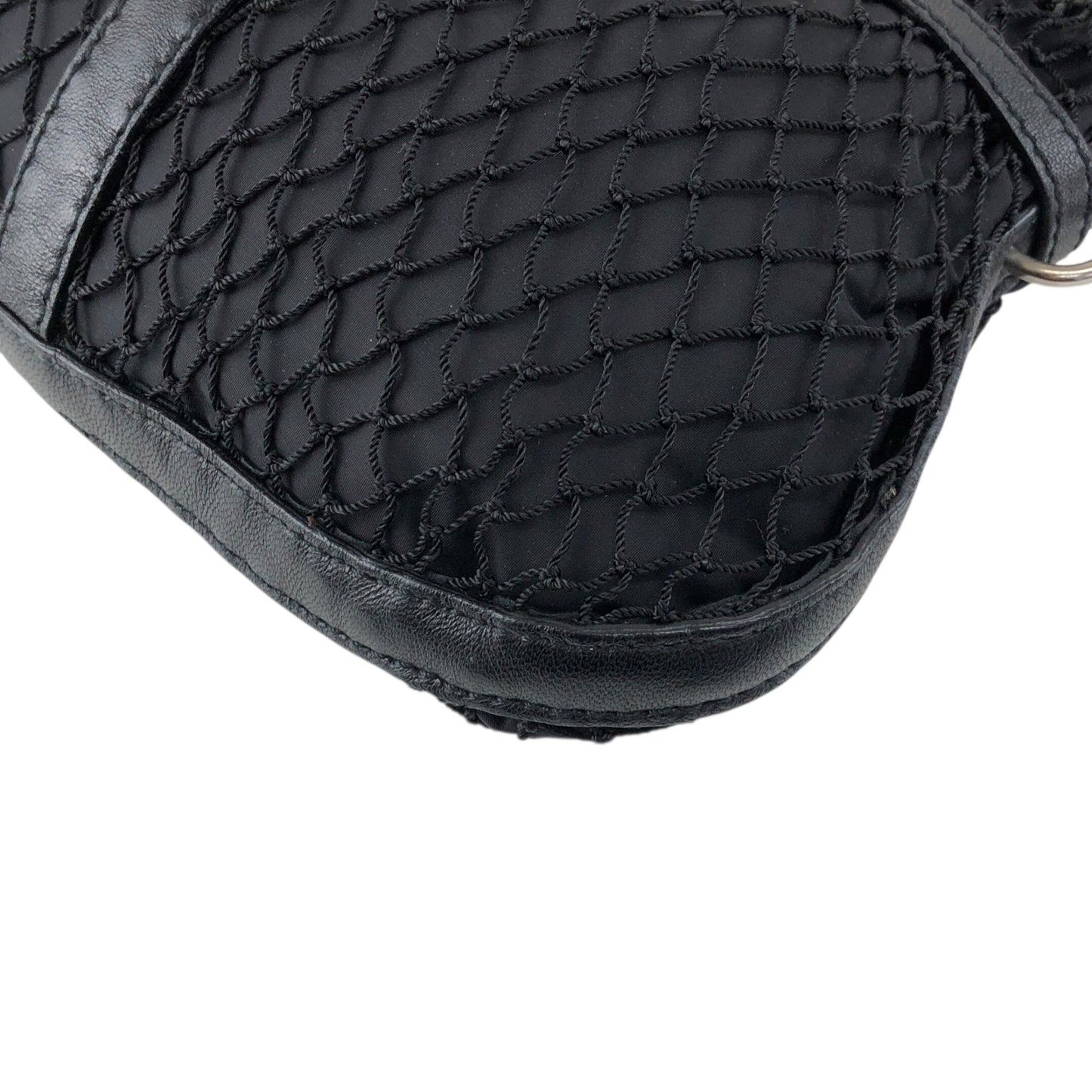 PRADA Tessuto Triangle Logo Shoulder bag Black Vintage 7hmnip