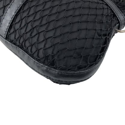 PRADA Tessuto Triangle Logo Shoulder bag Black Vintage 7hmnip