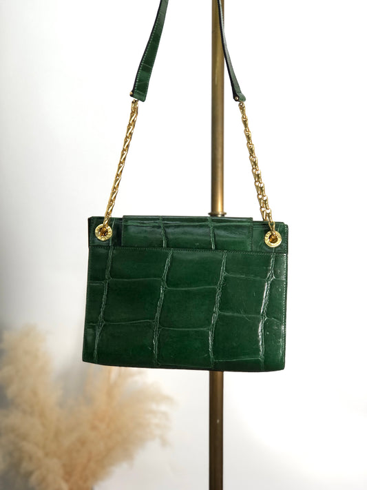CELINE Chain Shoulder bag Green Vintage dwbc7x