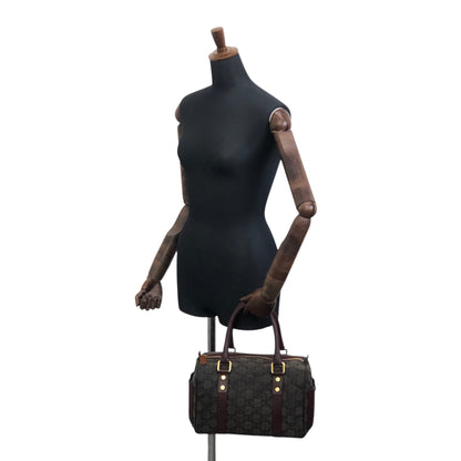 CELINE Blason Small Boston bag Handbag Gray Bordeaux Vintage iksjrc