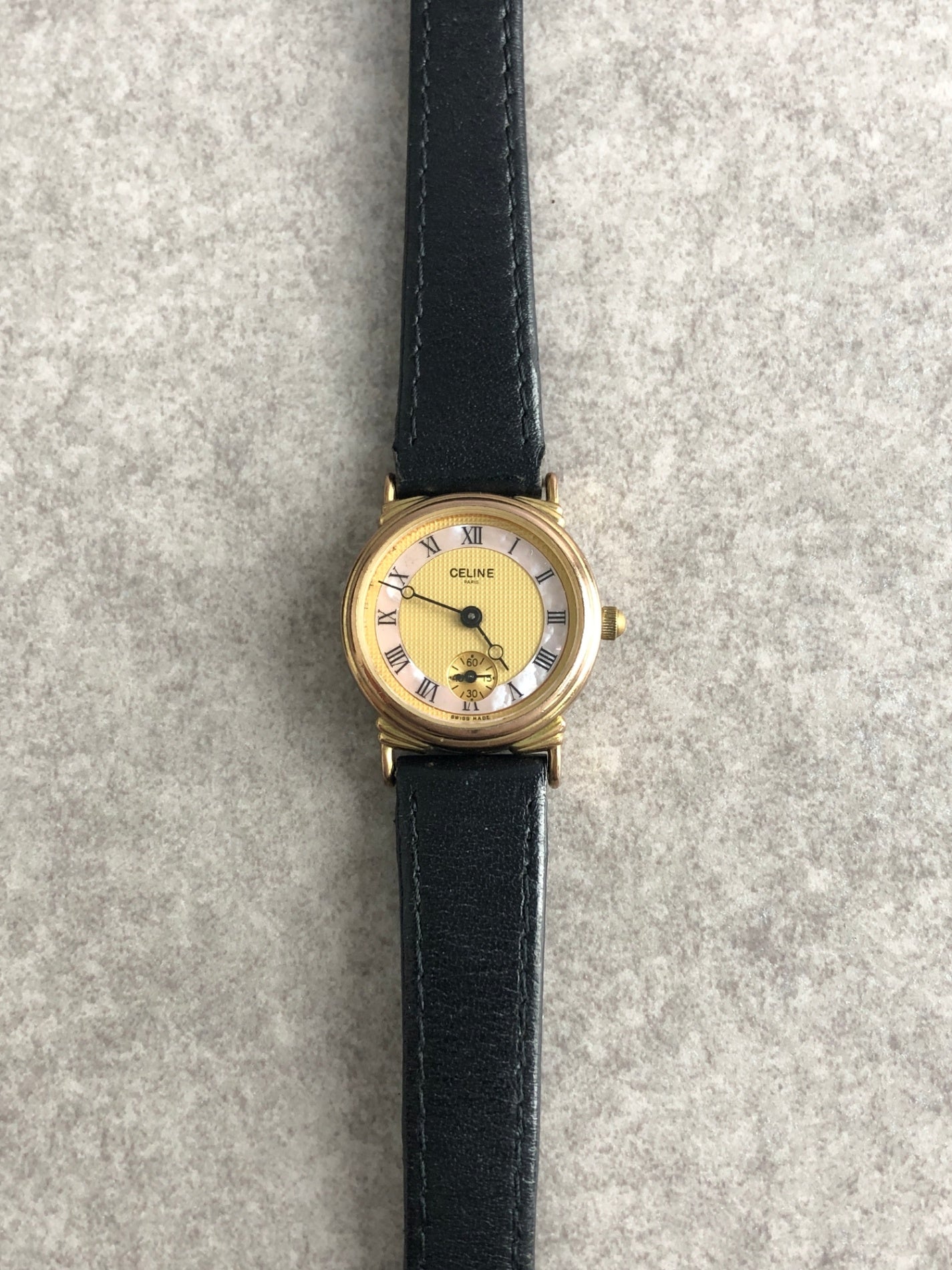 CELINE Quartz Watch Black Vintage 2vpwku