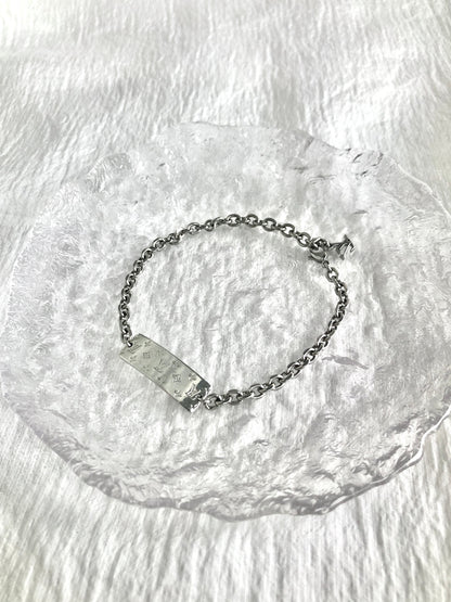 LOUIS VUITTON Monogram Bracelet Silver M00681 Vintage 2cv57e