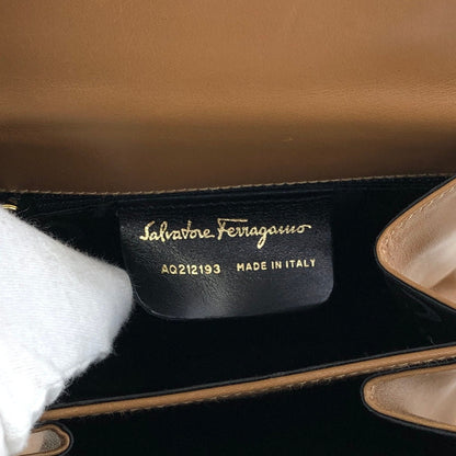 Salvatore Ferragamo Gancini Two-way Handbag Shoulder bag Brown Vintage 6t6kdf