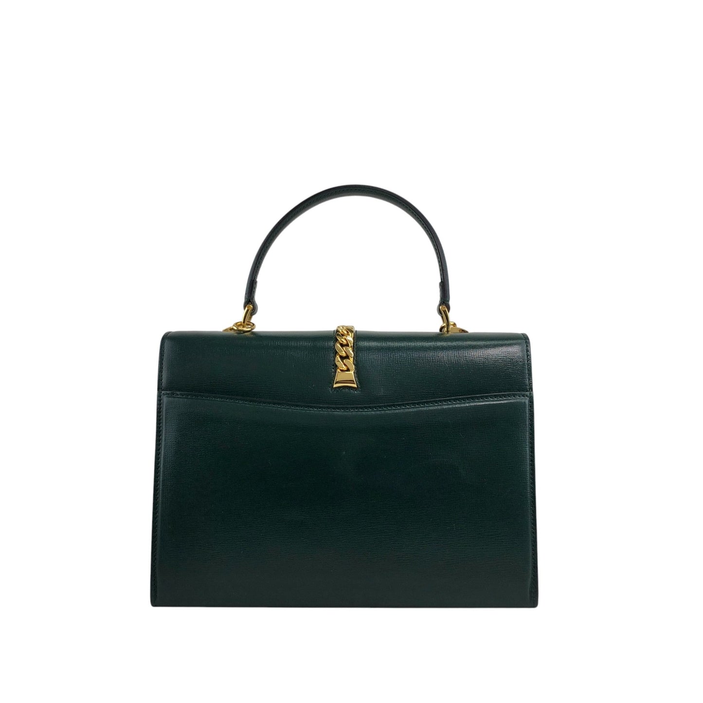 GUCCI Belt Motif Handbag Green Vintage 2vw4nm