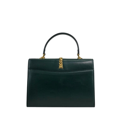 GUCCI Belt Motif Handbag Green Vintage 2vw4nm