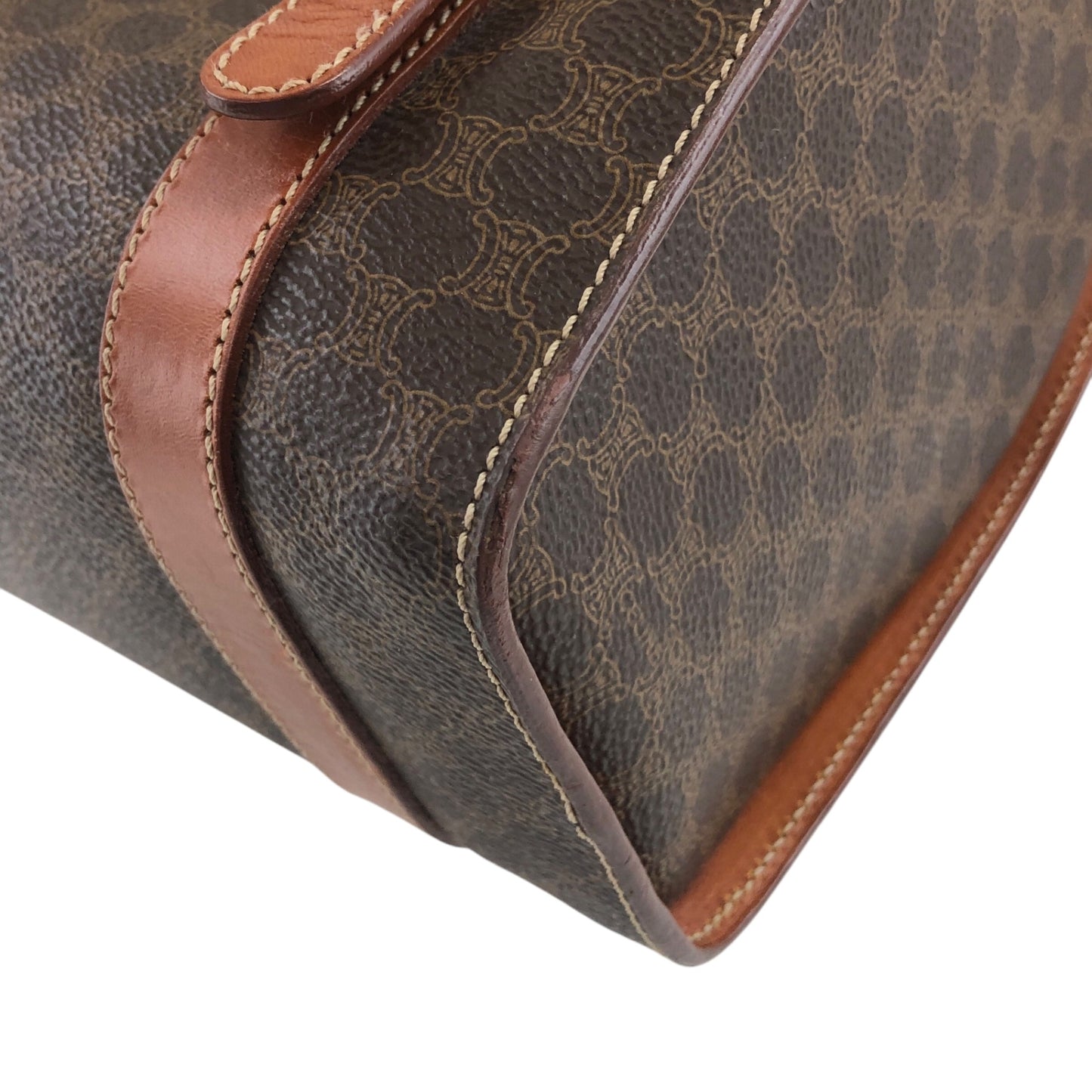 CELINE Macadam Triomphe Handbag Vanity bag Brown Vintage bfhyyr