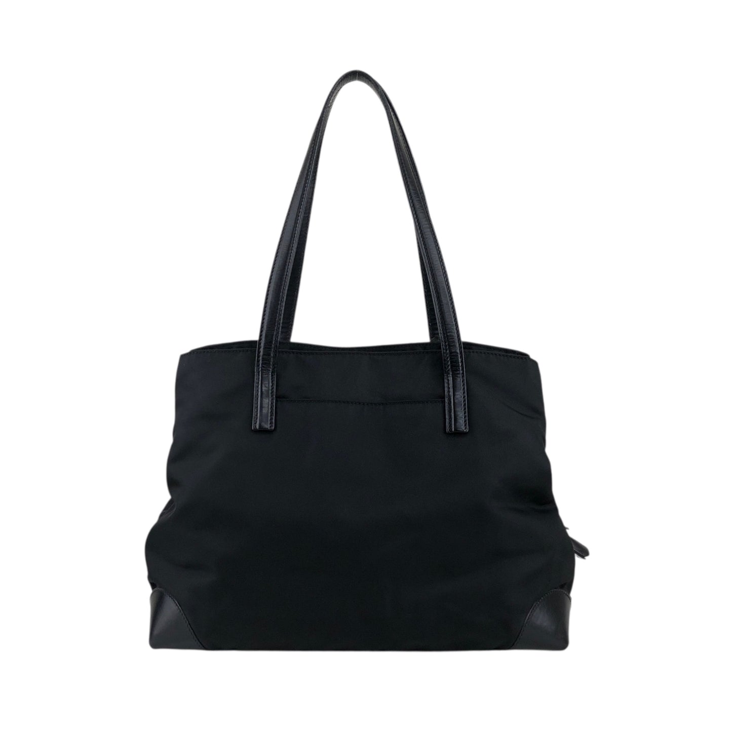 PRADA Tessuto Triangle Logo Totebag Black Vintage nz73vd