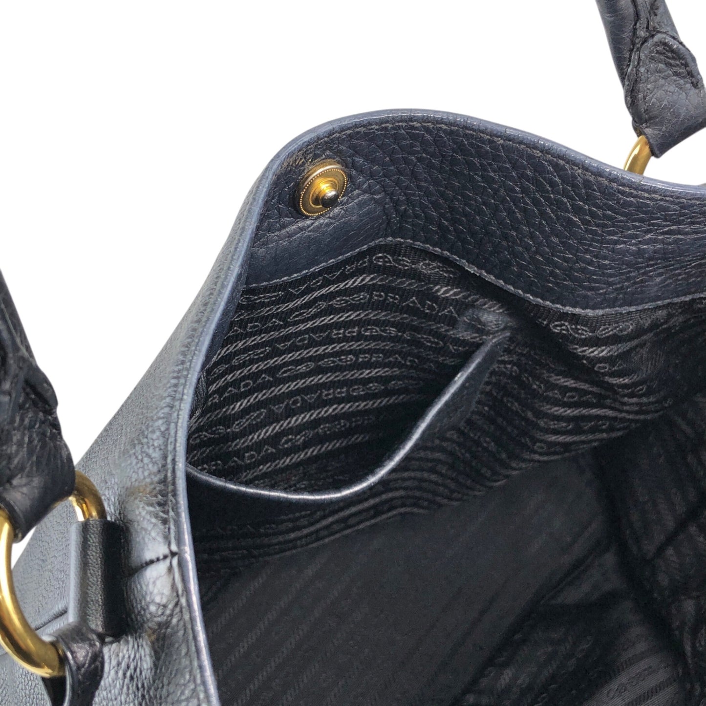 PRADA Logo Totebag Black Vintage f7udbt