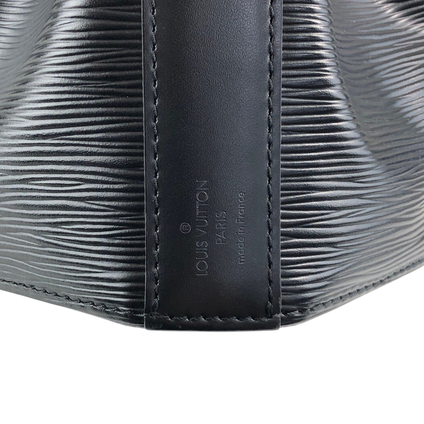 LOUIS VUITTON Epi Drawstring Shoulder bag Black Vintage b75b8t