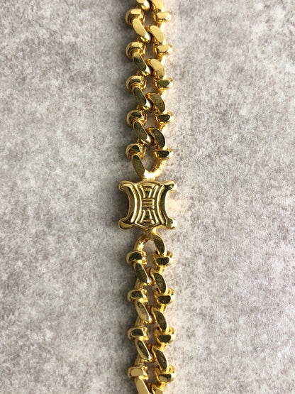 CELINE Blason Bracelet Gold Vintage 7nsywr