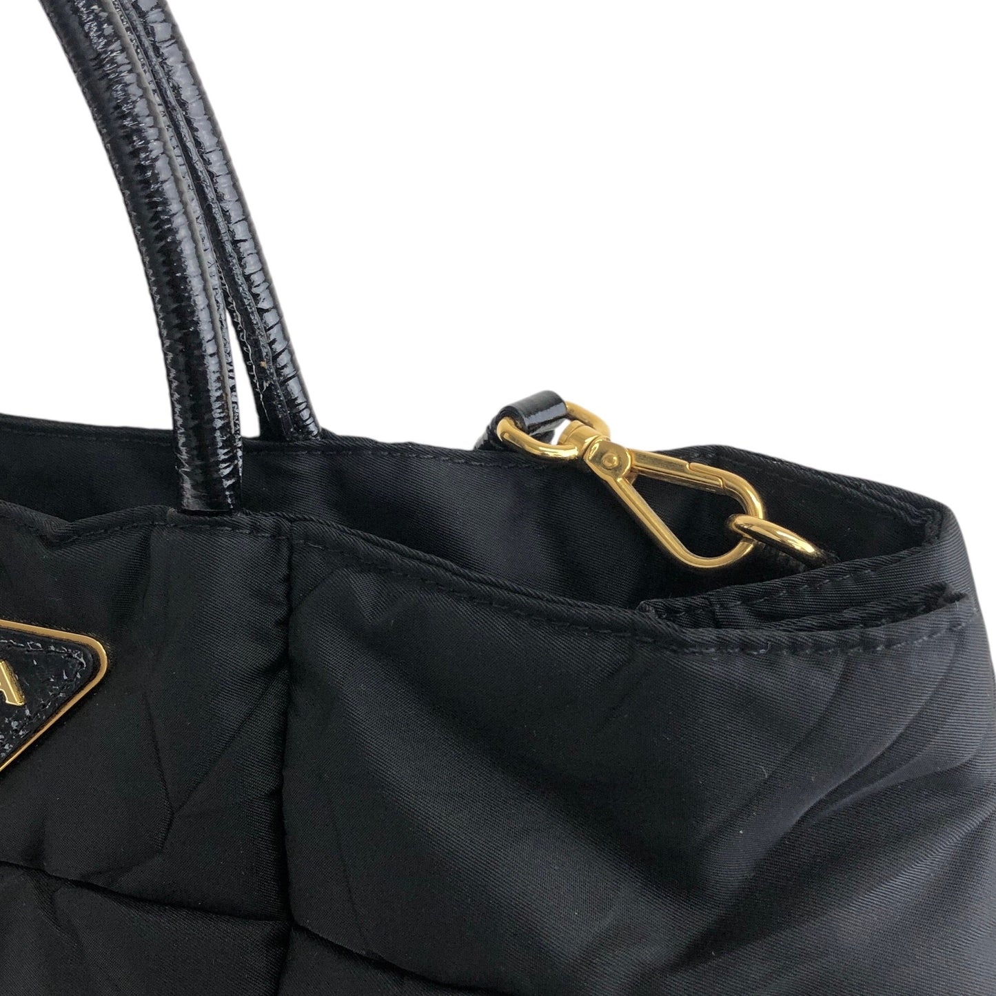 PRADA Triangle Logo Two-way Handbag Shoulder bag Black Vintage gj4fbh